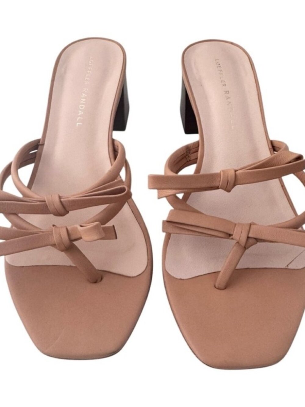 Loeffler Randall Leather Bow Strap Jean Sandal